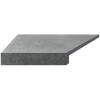 AQUAVIVA Кутовий Г-подібний елемент бортової плитки  Granito Gray, 595x345x50(20) мм (лівий/45°) - зображення 1