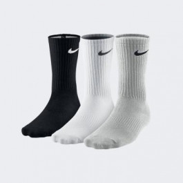 Nike Чорні шкарпетки  3PPK Cotton Lightweight Crew W/Moisture Mgt (S,M,L,Xl) SX4704-901