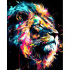 STRATEG Картина за номерами ПРЕМІУМ Могутній лев на чорному фоні розміром 40х50 см AH1027 - зображення 1