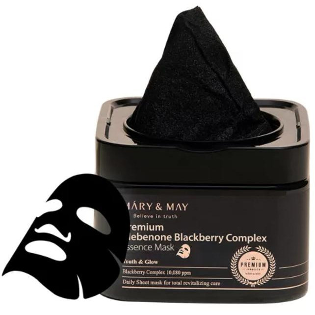 MARY & MAY Набір тканинних масок  Premium Idebenon Blackberry Complex Essence Mask з Ідебеноном і Ягідним компл - зображення 1