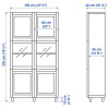 IKEA BESTA Книжкова шафа білий дуб світло-сірий 120x42x202 (594.244.55) - зображення 3