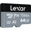 Lexar 64 GB microSDXC UHS-I U3 V30 A2 Professional 1066x SILVER + SD adapter LMS1066064G-BNANG - зображення 2