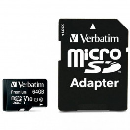 Verbatim 64 GB microSDXC UHS-I (U1) V10 Premium + SD Adapter (44084)