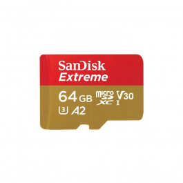 SanDisk 64 GB microSDXC UHS-I U3 V30 A2 Extreme (SDSQXAH-064G-GN6GN)