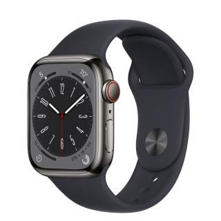 Apple Watch Series 8 GPS + Cellular 41mm Graphite S. Steel Case  w. Midnight S. Band (MNJJ3) - зображення 1