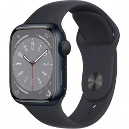 Apple Watch Series 8 GPS + Cellular 41mm Midnight Aluminum Case w. Midnight S. Band M/L (MNUW3)