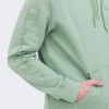 Champion Зелена чоловіча кофта  hooded half zip sweatshirt cha217930-SGR - зображення 5