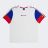 Champion Біла чоловіча футболка  crewneck t-shirt cha219753-WHT/ROX - зображення 4
