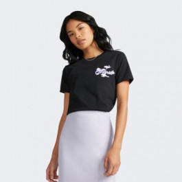 Converse Чорна жіноча футболка  SEASONAL GRAPHIC WORD ART SS TEE con10024536-001