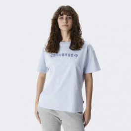 Converse Блакитна жіноча футболка  OS WORDMARK TEE con10026044-050