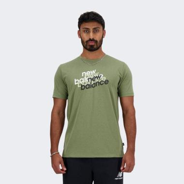 New Balance Оливкова чоловіча футболка  Tee NB Heathertech Gr. nblMT41071DEK - зображення 1