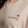 Converse Бежева жіноча футболка  BEACH SCENE PALM TREE TEE con10026378-259 - зображення 4