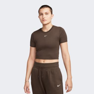 Nike Коричнева жіноча футболка  W NSW ESSNTL SLM CRP FB2873-237 - зображення 1