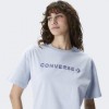 Converse Блакитна жіноча футболка  OS WORDMARK TEE con10026044-050 - зображення 4
