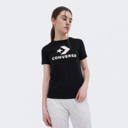 Converse Чорна жіноча футболка  SEASONAL STAR CHEVRON SS TEE con10024538-001