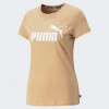 PUMA Бежева жіноча футболка  ESS Logo Tee (s) 586775/88 - зображення 5