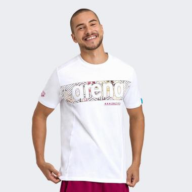 Arena Біла чоловіча футболка  T-SHIRT LOGO COTTON are005336-103 - зображення 1