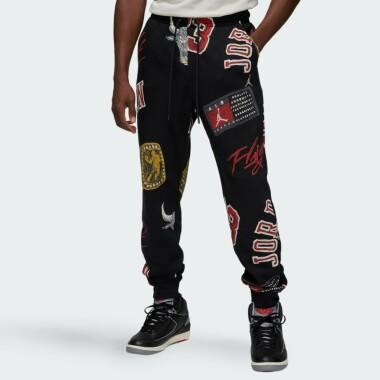 Jordan Чорні чоловічі спортивнi штани  M J ESS AOP FLC PANT FN4547-010 - зображення 1