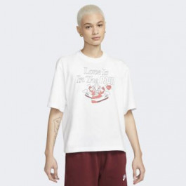 Nike Біла жіноча футболка  W NSW TEE OC 1 BOXY VDAY FQ8870-100