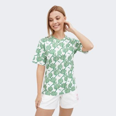 PUMA Зелена жіноча футболка  ESS+ BLOSSOM AOP Tee 679493/86 - зображення 1