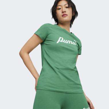 PUMA Зелена жіноча футболка  ESS+ BLOSSOM Script Tee 679315/86 - зображення 1