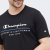 Champion Чорна чоловіча футболка  crewneck t-shirt cha219734-NBK - зображення 4