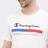 Champion Біла чоловіча футболка  crewneck t-shirt cha219735-WHT - зображення 4