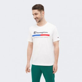 Champion Біла чоловіча футболка  crewneck t-shirt cha219735-WHT