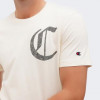 Champion Молочна чоловіча футболка  Crewneck T-Shirt cha219088-SND - зображення 4