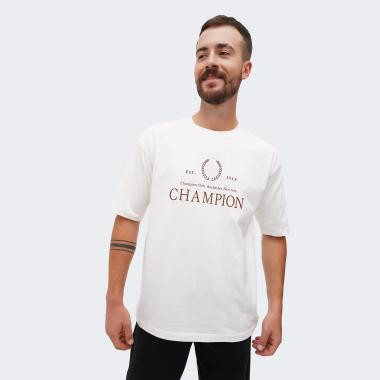 Champion Біла чоловіча футболка  Crewneck T-Shirt cha219299-BDB - зображення 1