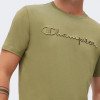 Champion Хакі чоловіча футболка  Crewneck T-Shirt cha218490-CPO - зображення 4