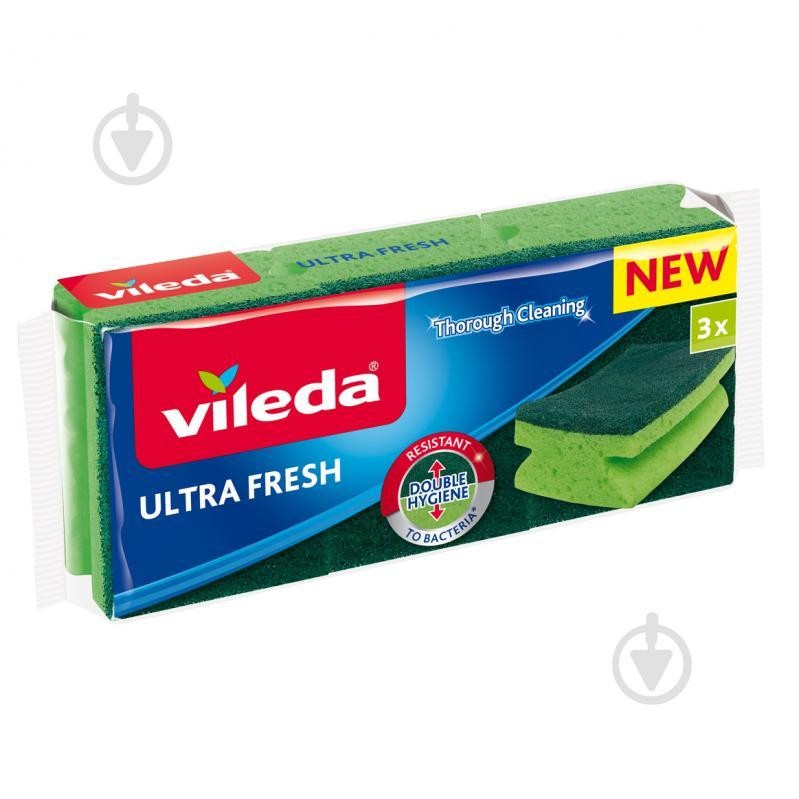 Vileda Губка для посуду  UltraFresh Антибактеріальна 3 шт. (4023103239500) - зображення 1