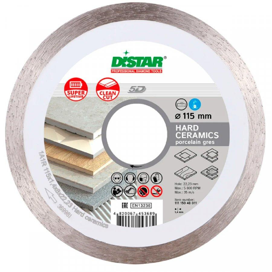 Distar Алмазный диск по керамике Distar Hard Ceramics 1A1R 115x1,4/1,0x10x22,23 мм - зображення 1