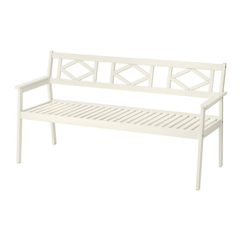 IKEA BONDHOLMEN Лава зі спинкою вулична, білий/бежевий (505.581.66) - зображення 1