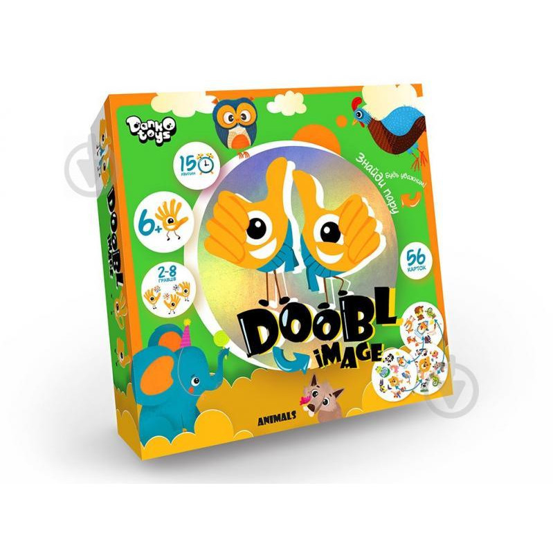 Danko Toys Игра настольная  Doobl Image большая укр. Animals № 3 DBI-01-03U - зображення 1