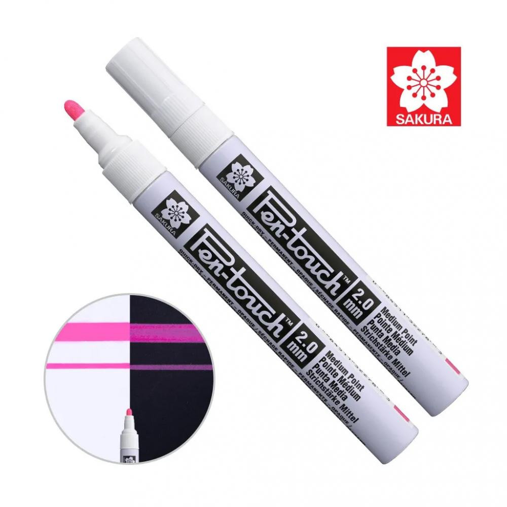 Sakura Маркер  Pen-Touch Рожевий, флуоресцентний, середній (MEDIUM) 2.0мм (084511322783) - зображення 1