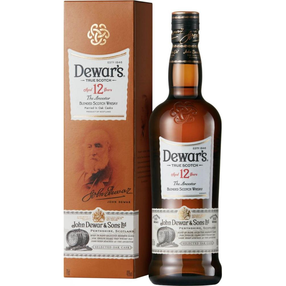 Dewar's Виски Dewar's 12 лет выдержки 0.7 л 40% в подарочной упаковке (5000277002450) - зображення 1