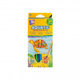 Cool For School Карандаши цветные акварельные "Aquatic Extra Soft", 24 цветов, треугольные, с кистью (CF15158)