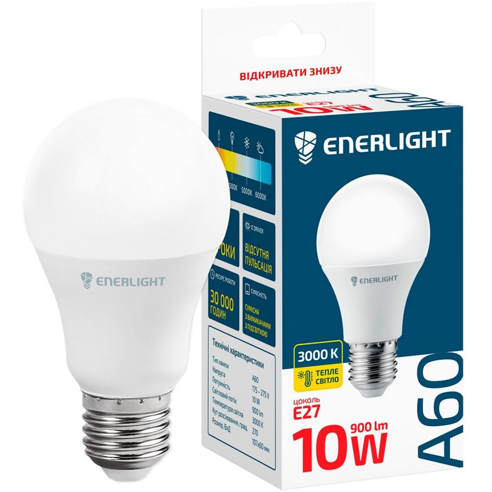 Enerlight LED A60 10W 3000K E27 (A60E2710SMDWFR) - зображення 1