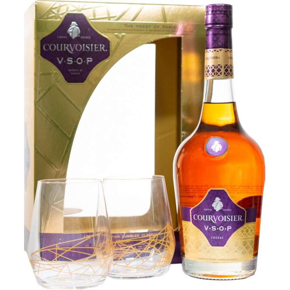 Courvoisier Коньяк  VSOP 0,7 л із двома склянками (5010696004416) - зображення 1