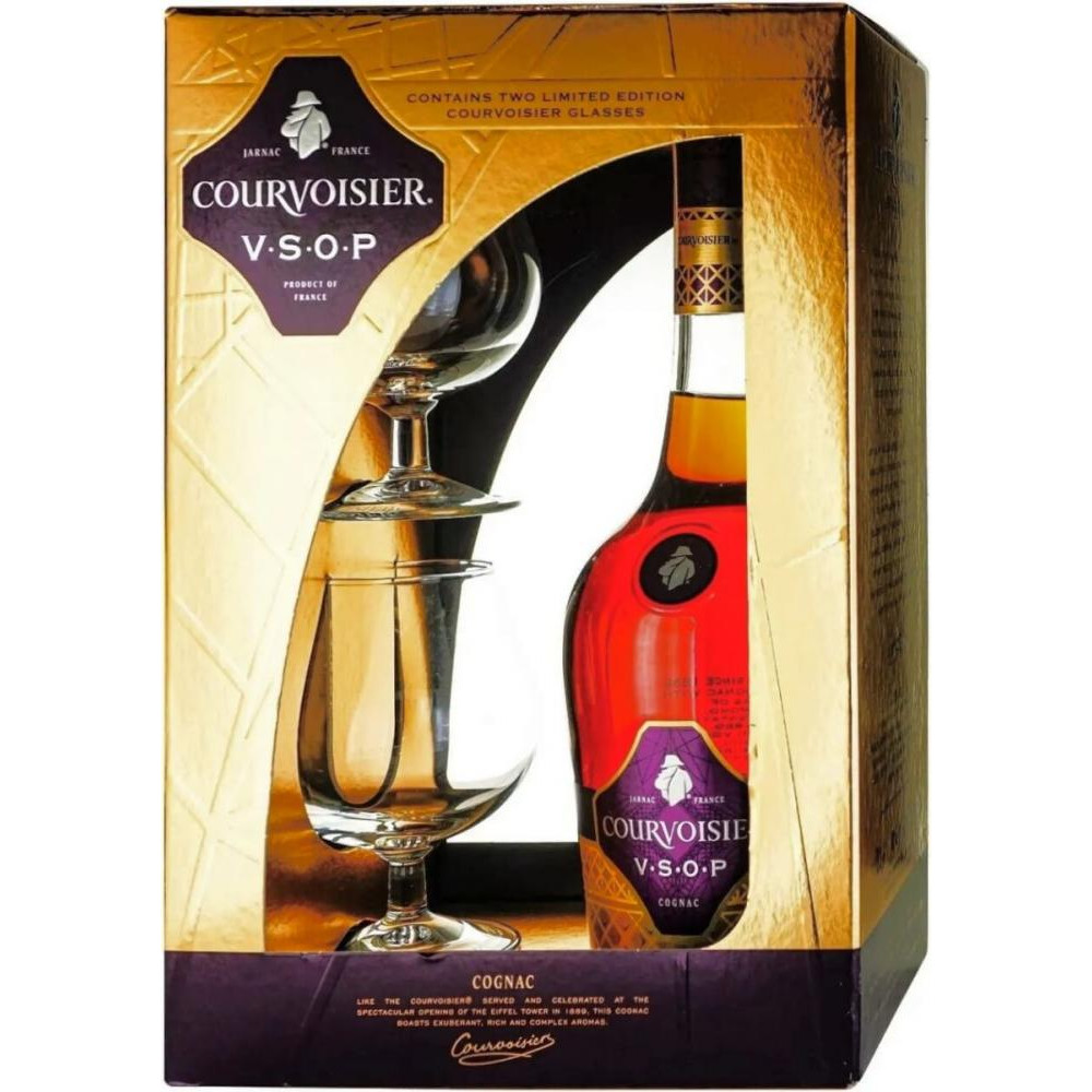 Courvoisier Коньяк  VSOP 0,7 з двома бокалами (5010496006283) - зображення 1