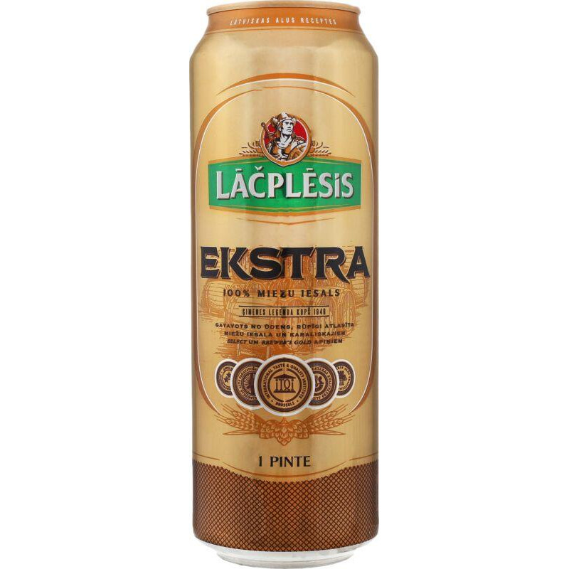 Lacplesis Пиво Ekstra, in can, 568 мл (4750132003078) - зображення 1