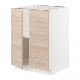 IKEA METOD Нижня шафа/полиці/2 дверцята, білий/світлий ясен Askersund, 60x60 см (894.647.27)