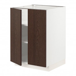 IKEA METOD Нижня шафа/полиці/2 дверцята, білий/Sinarp коричневий, 60x60 см (994.597.30)
