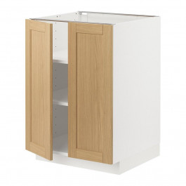 IKEA METOD Нижня шафа/полиці/2 дверцята, білий/дуб форсбакка, 60x60 см (095.090.94)