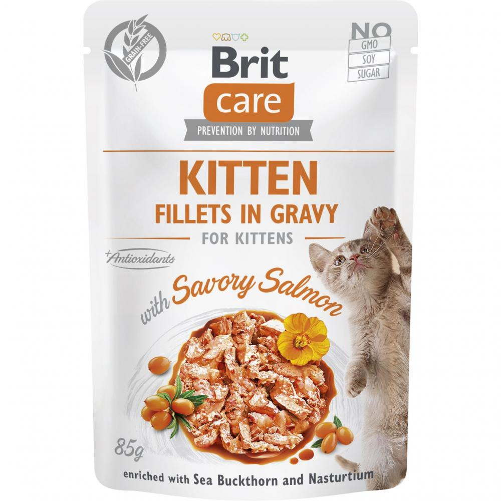Brit Care Kitten Fillets in Gravy with Savory Salmon 85 г (101046) - зображення 1