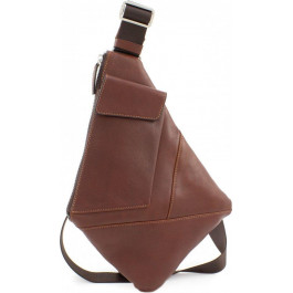 Grande Pelle Молодежная сумка через плечо из гладкой кожи цвета коньяк  (10176) (721623)