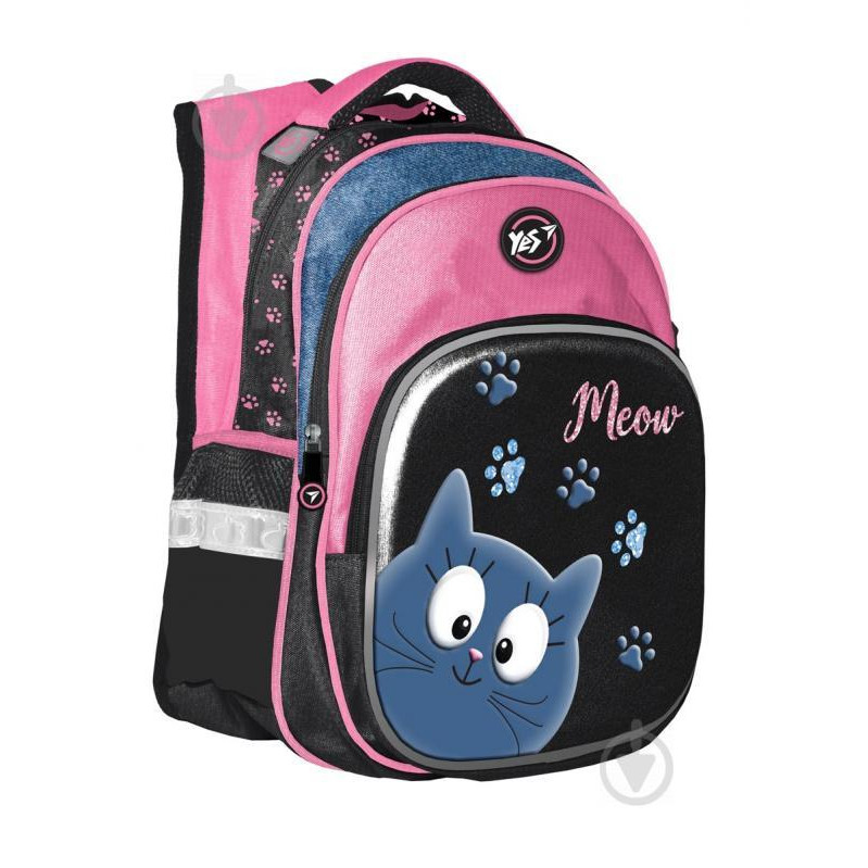 YES Рюкзак  S-58 Meow 39x29x13 см 15 л Чорний/рожевий (558004) (5056137164455) - зображення 1