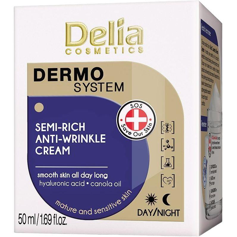 Delia Cosmetics Крем для лица  Dermo System Semi-Rich против морщин 50 мл (5901350470633) - зображення 1