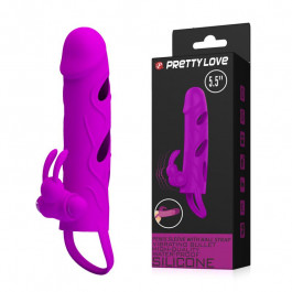 Pretty Love 5,5" Vibrating Penis Sleeve Purple (6603BI0407)